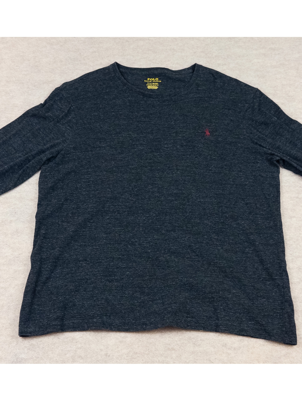 Polo Ralph Lauren Custom Slim Fit Long Sleeve Shirt in Dark Heather Navy Large